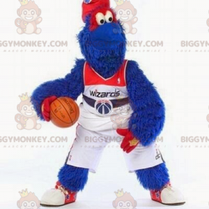 All Furry Blue and Red Monster BIGGYMONKEY™ Mascot Costume –